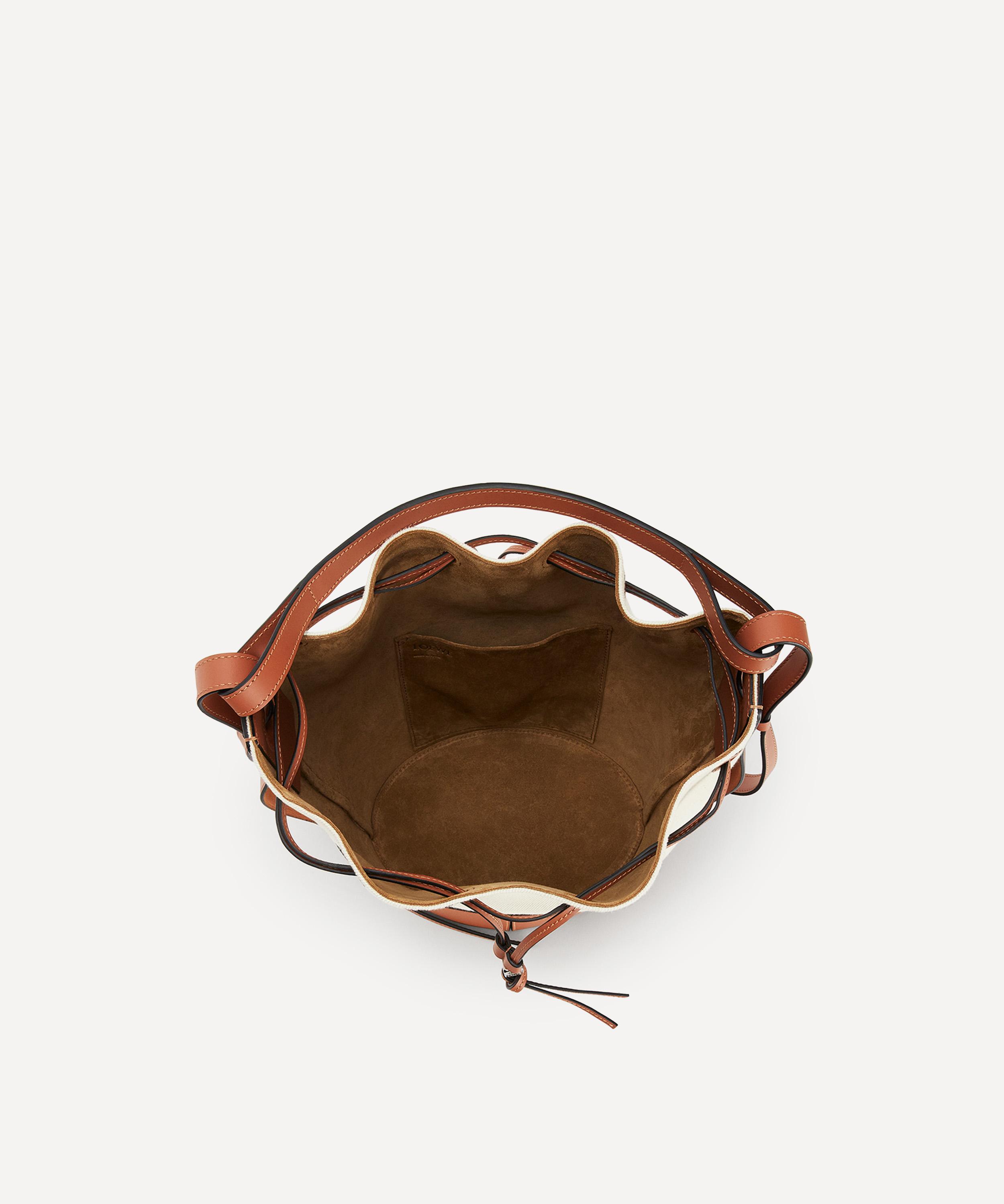 LOEWE Calfskin Balloon Bucket Bag Black Tan | FASHIONPHILE