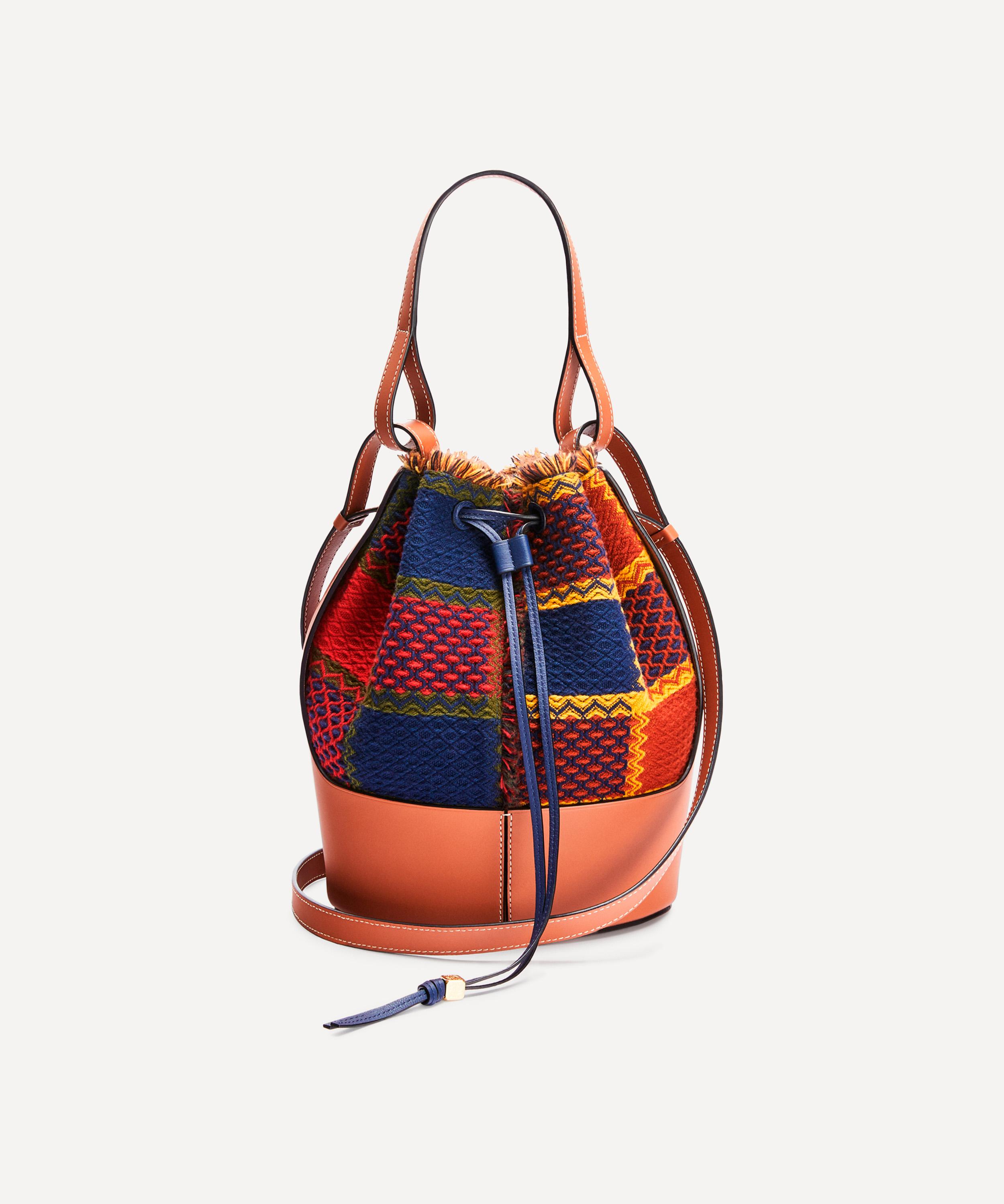 Loewe - Balloon Tartan Leather Bucket Bag image number 0