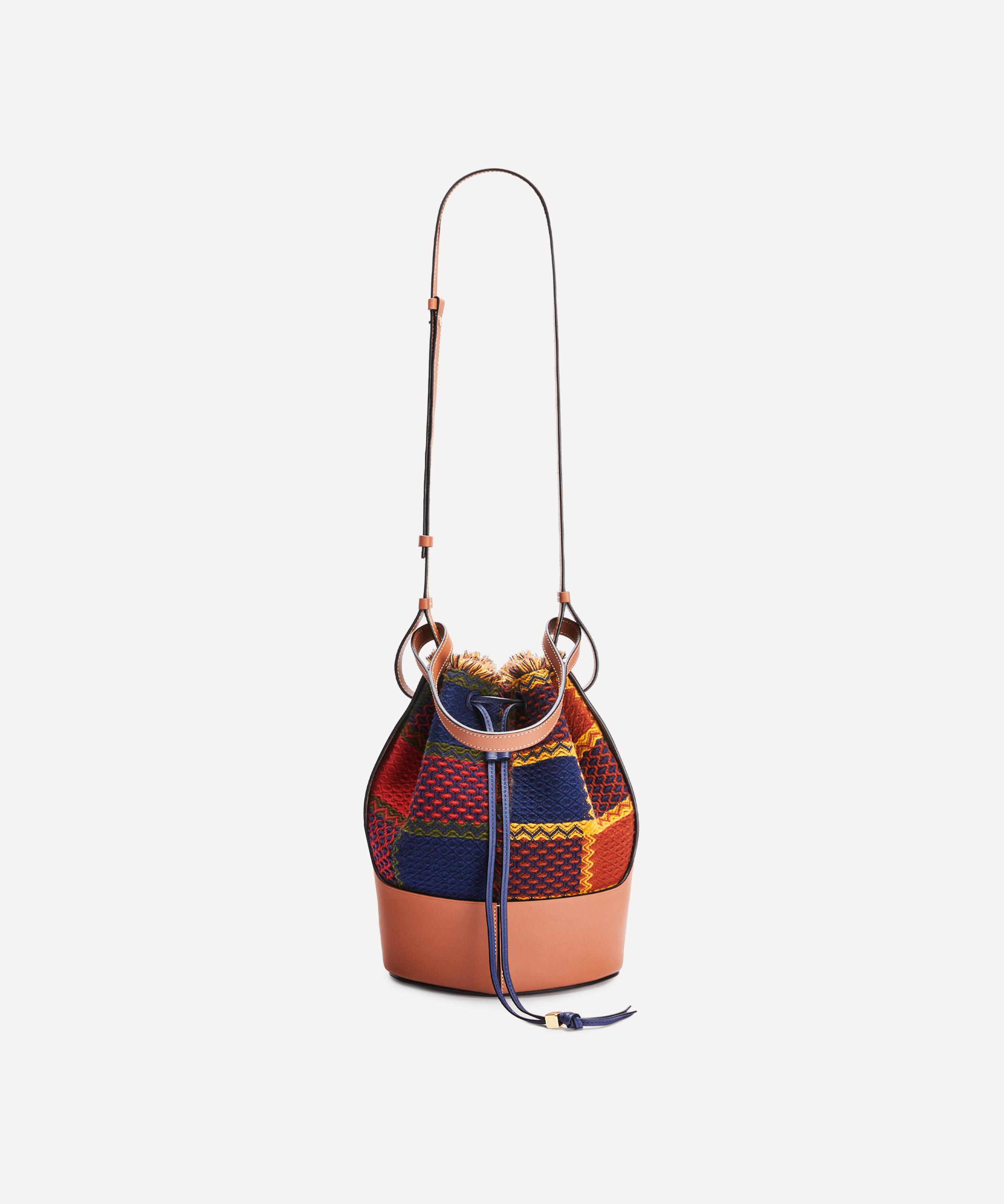 Loewe - Balloon Tartan Leather Bucket Bag image number 1