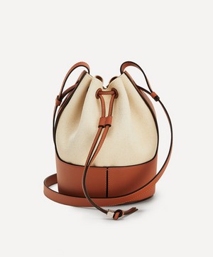 Loewe - Small Balloon Leather and Canvas Bucket Bag image number 0