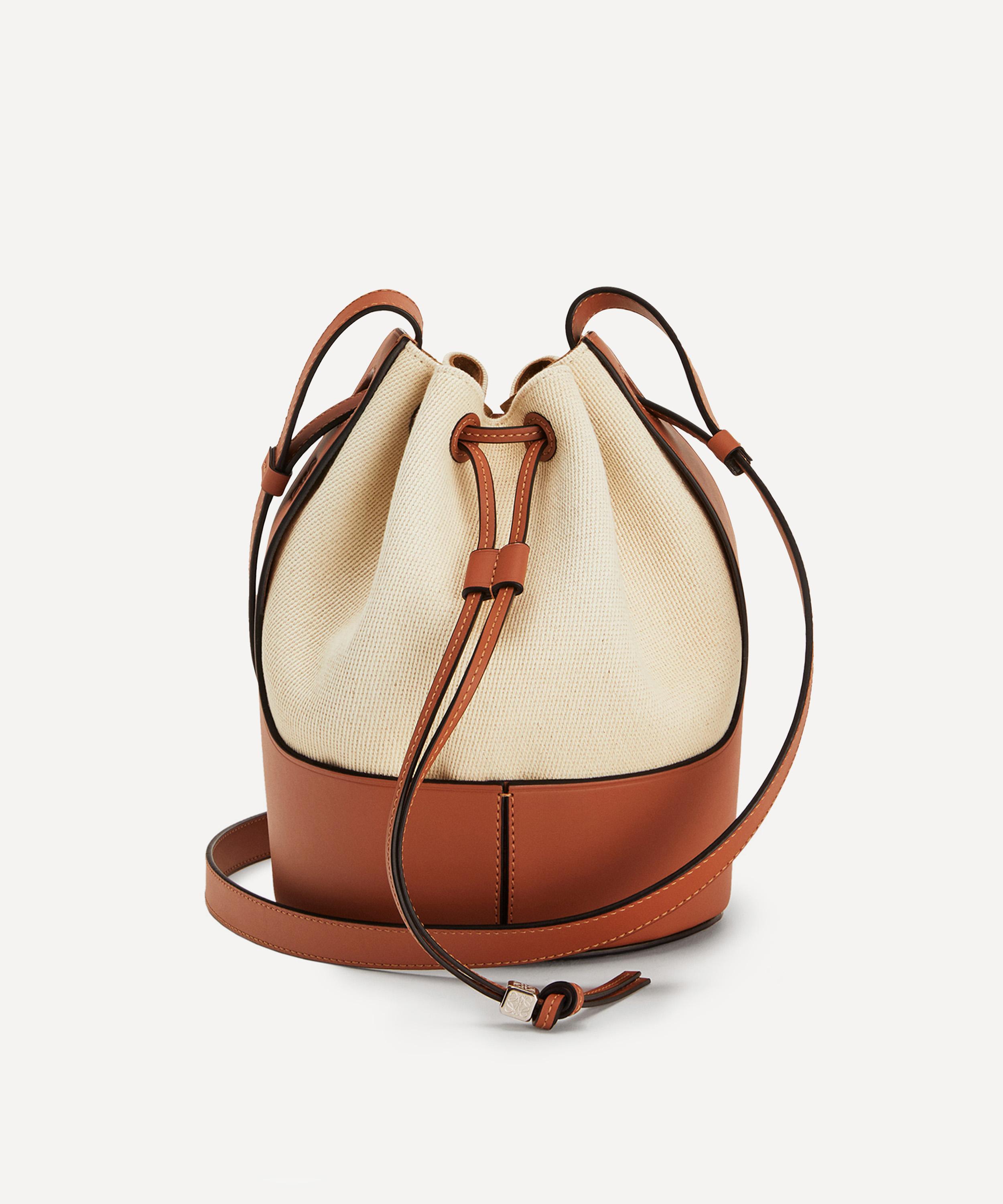 Loewe Small Balloon Leather and Canvas Bucket Bag Liberty