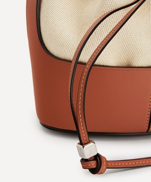 Loewe - Small Balloon Leather and Canvas Bucket Bag image number 5