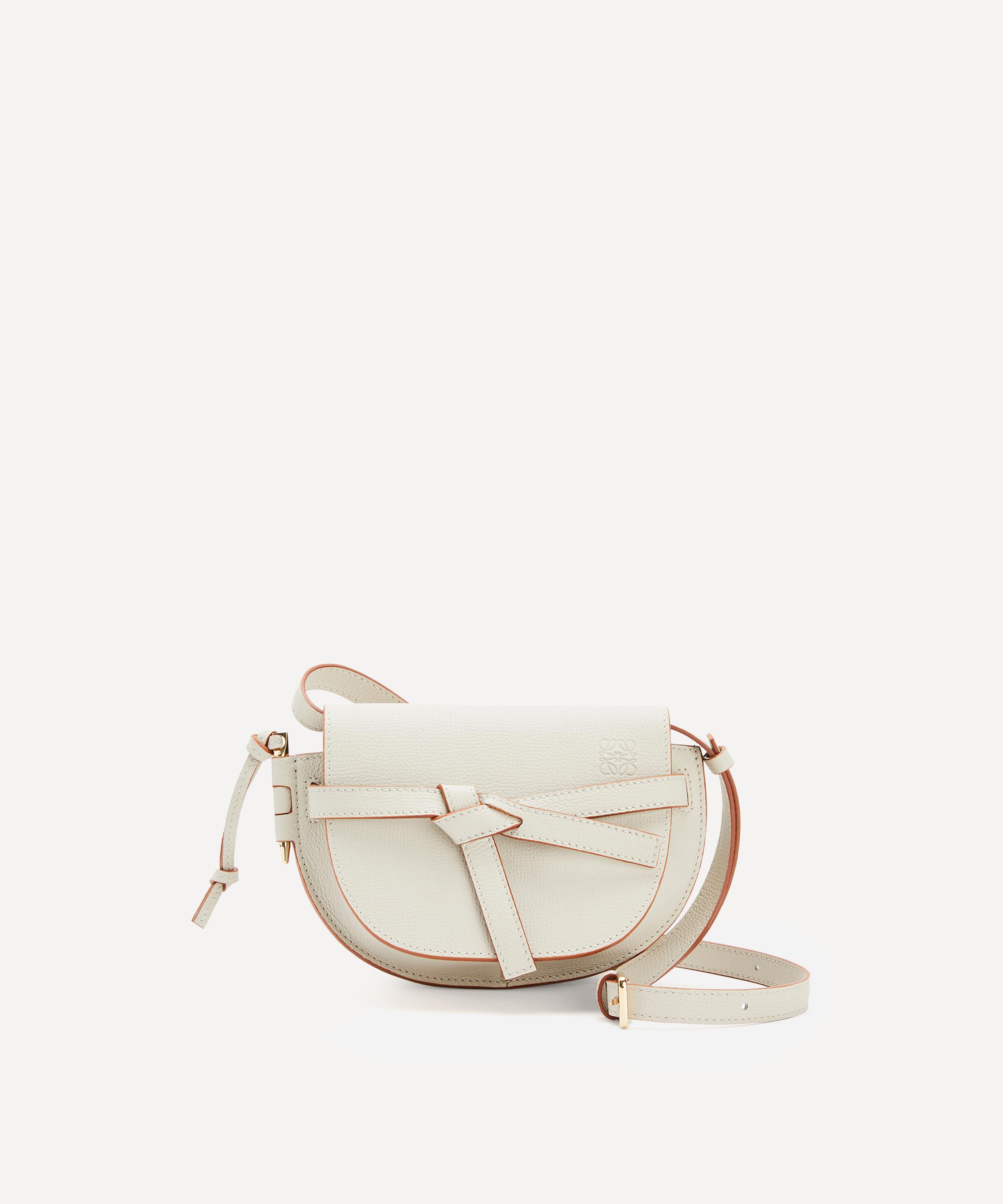 【LOEWE】GATE DUAL MINI CROSSBODY BAG Mini Gate Dual bag in soft calfskin and jacquard Beige - LOEWE