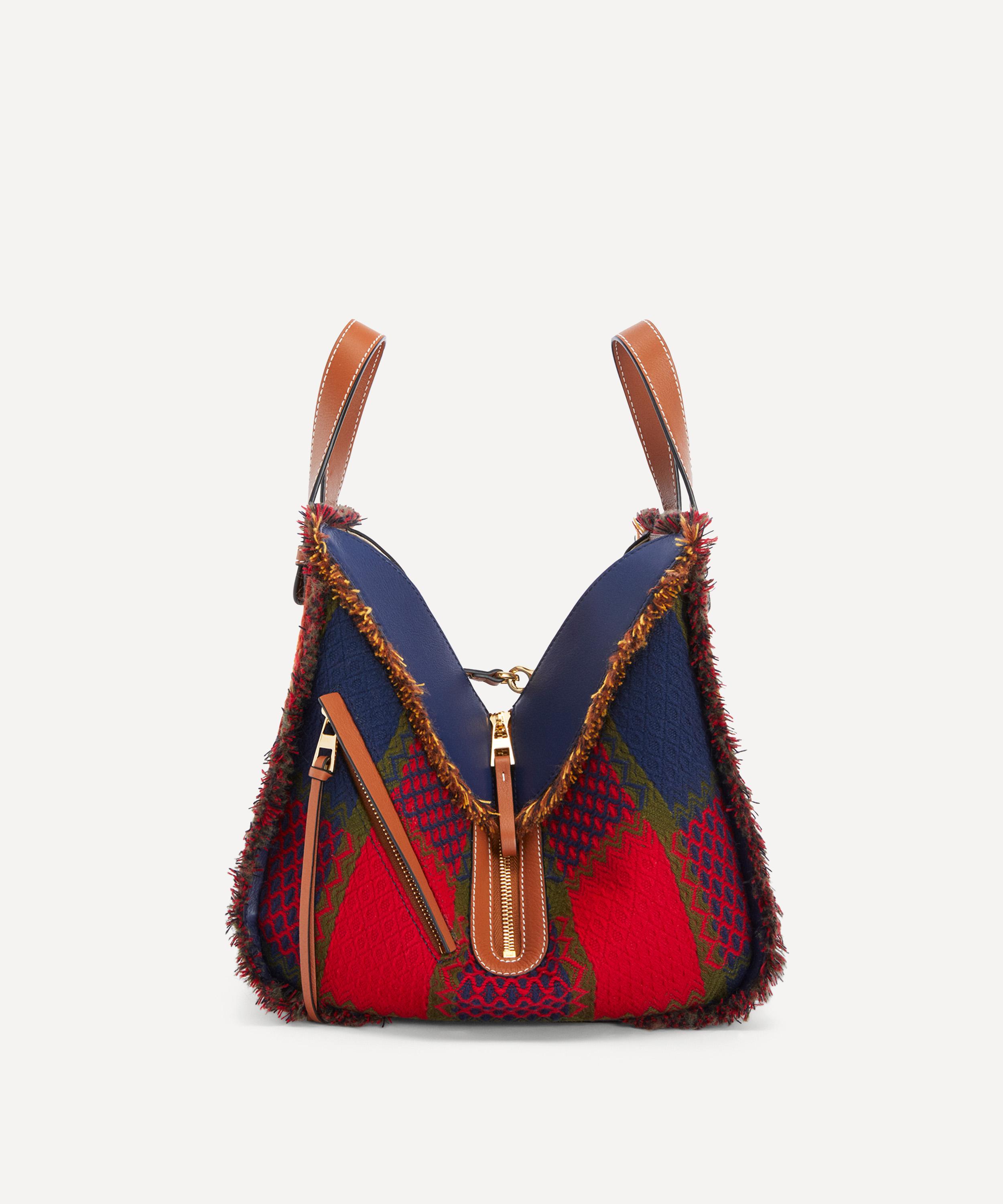 Loewe - Small Hammock Leather and Tartan Bag image number 3