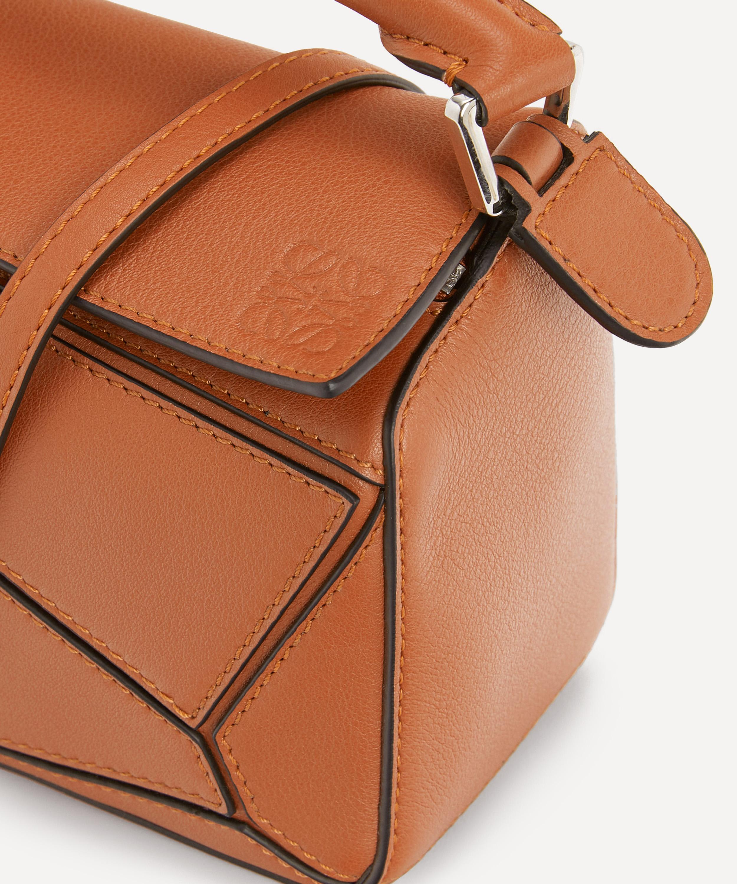 Up For Sale This Beautiful Classic Calfskin Small Tan Loewe Puzzle