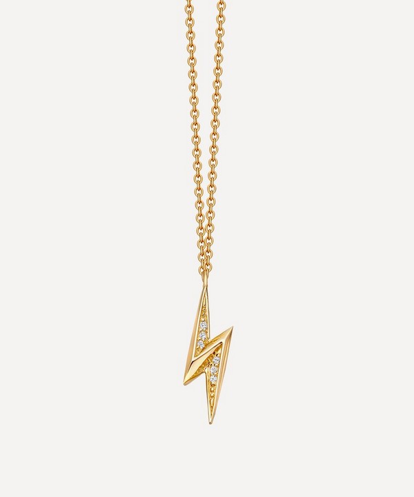 Astley Clarke - Gold Plated Vermeil Silver Biography Mini Lightning Bolt Pendant Necklace image number null