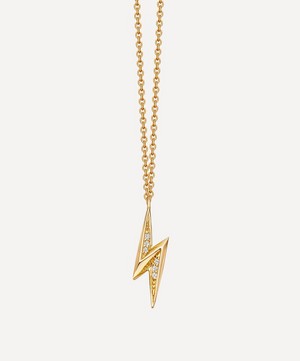 Astley Clarke - Gold Plated Vermeil Silver Biography Mini Lightning Bolt Pendant Necklace image number 0