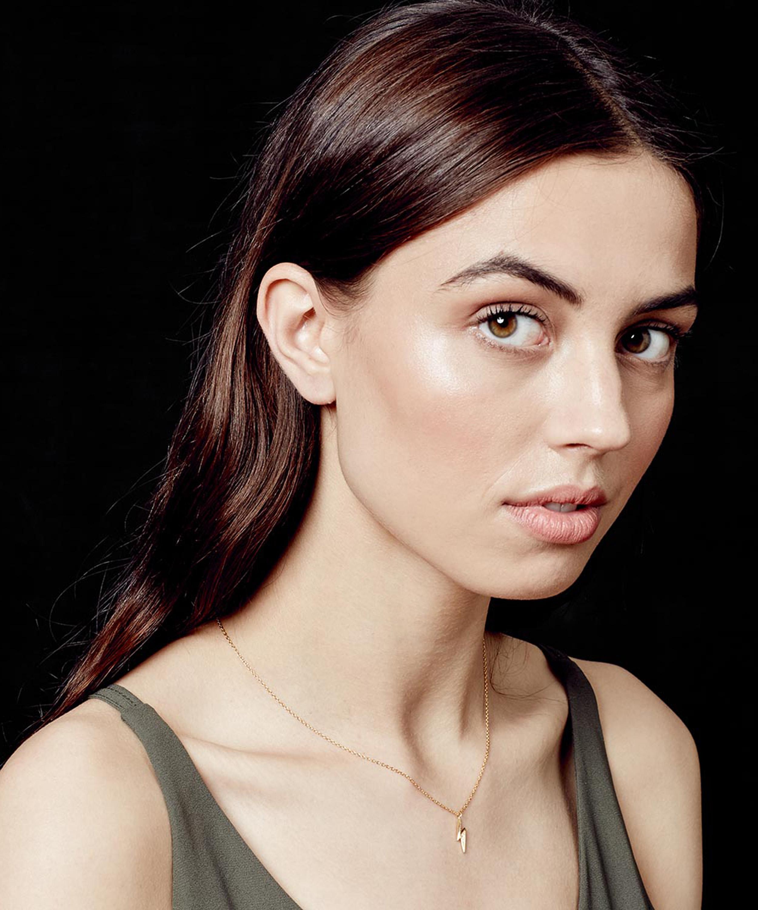 Astley Clarke - Gold Plated Vermeil Silver Biography Mini Lightning Bolt Pendant Necklace image number 1