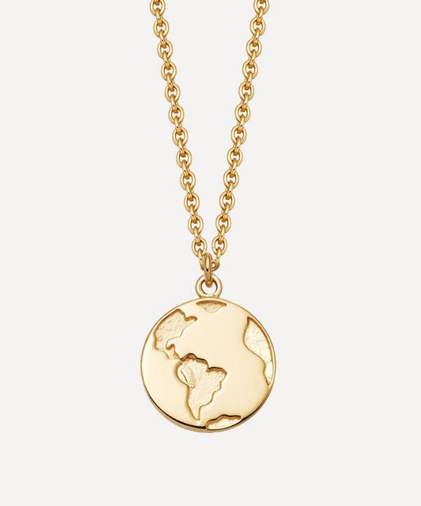 Astley Clarke - Gold Plated Vermeil Silver Biography Earth Pendant Necklace image number 0