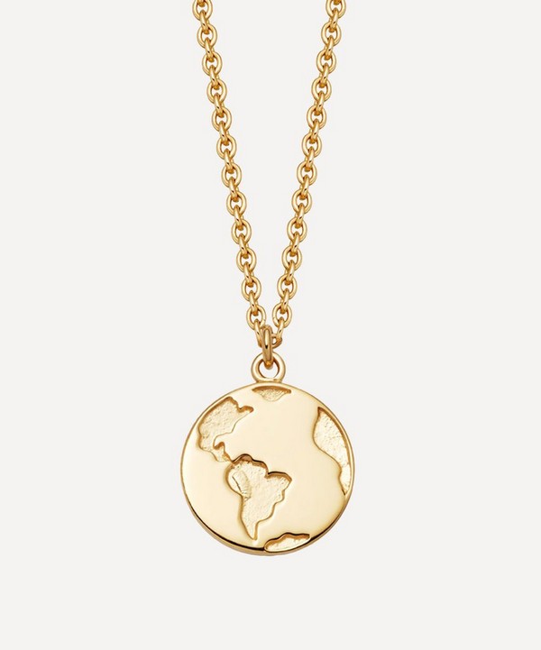 Astley Clarke - Gold Plated Vermeil Silver Biography Earth Pendant Necklace image number null
