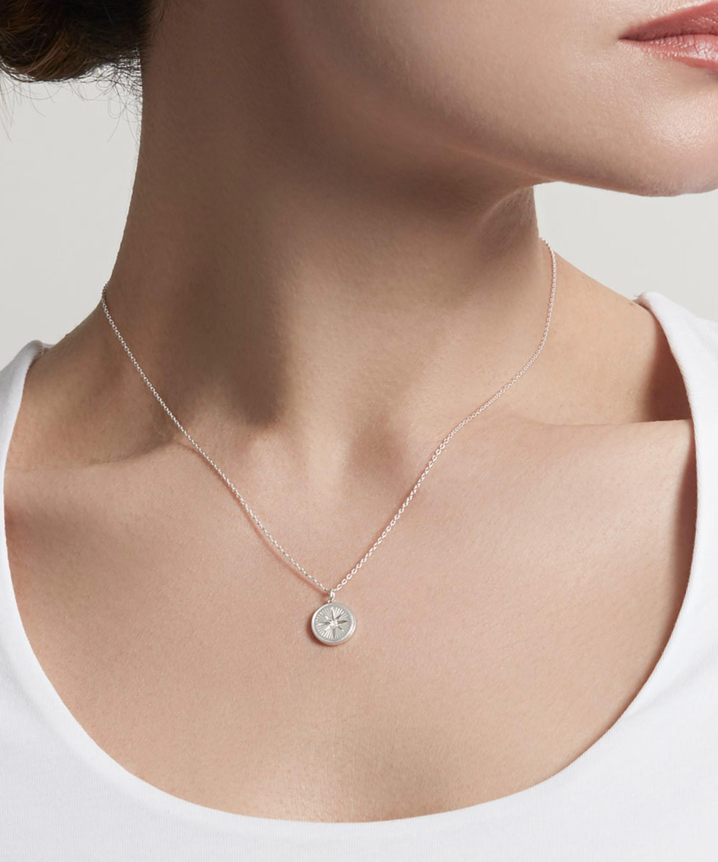 Astley Clarke - Celestial Compass White Sapphire Pendant Necklace image number 1