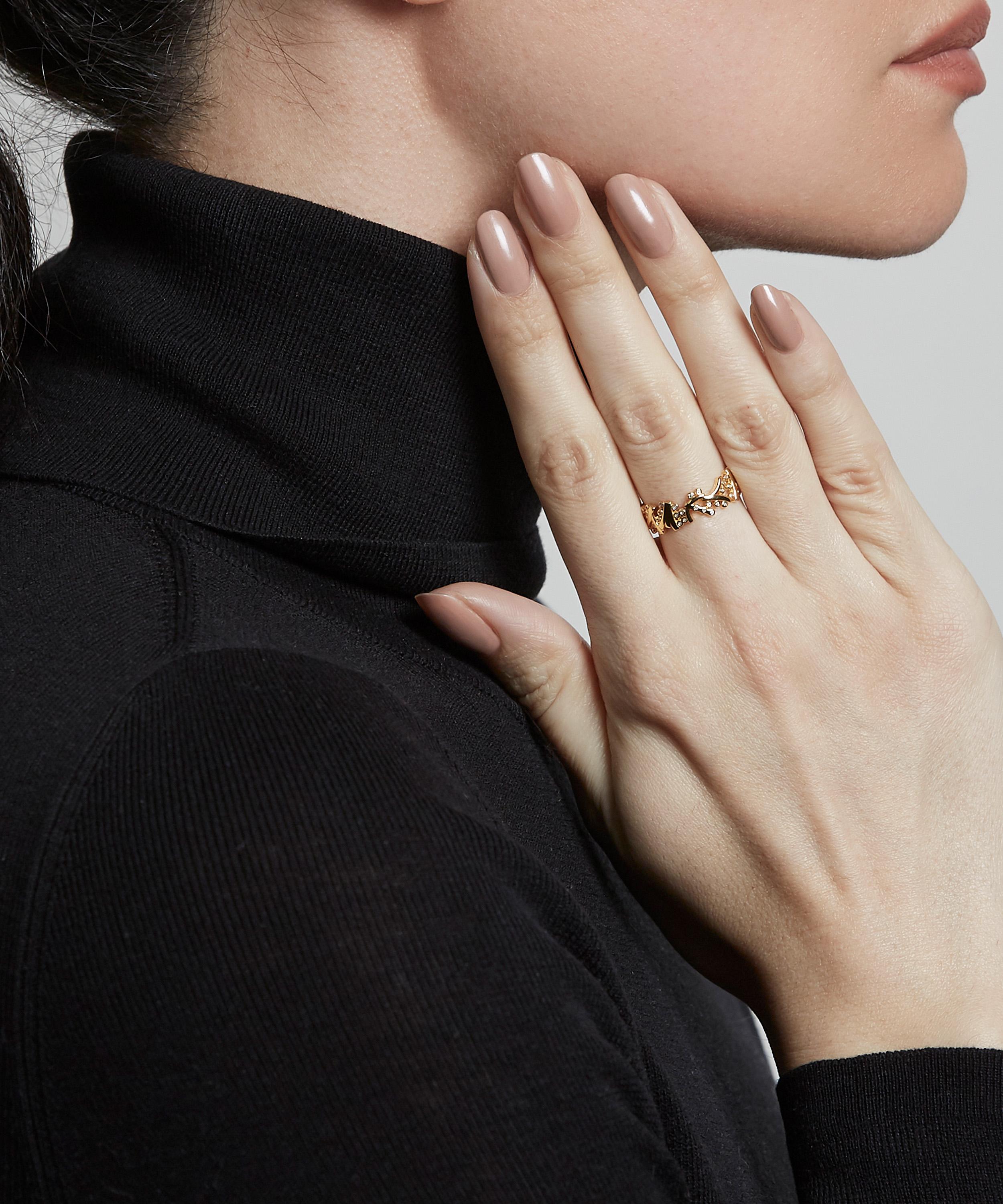 Astley Clarke - Gold Plated Vermeil Silver Solstice White Sapphire Ring image number 1
