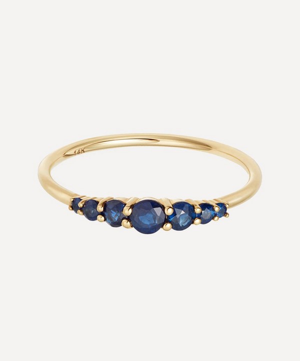 Astley Clarke - 14ct Gold Blue Sapphire Stacking Ring image number null