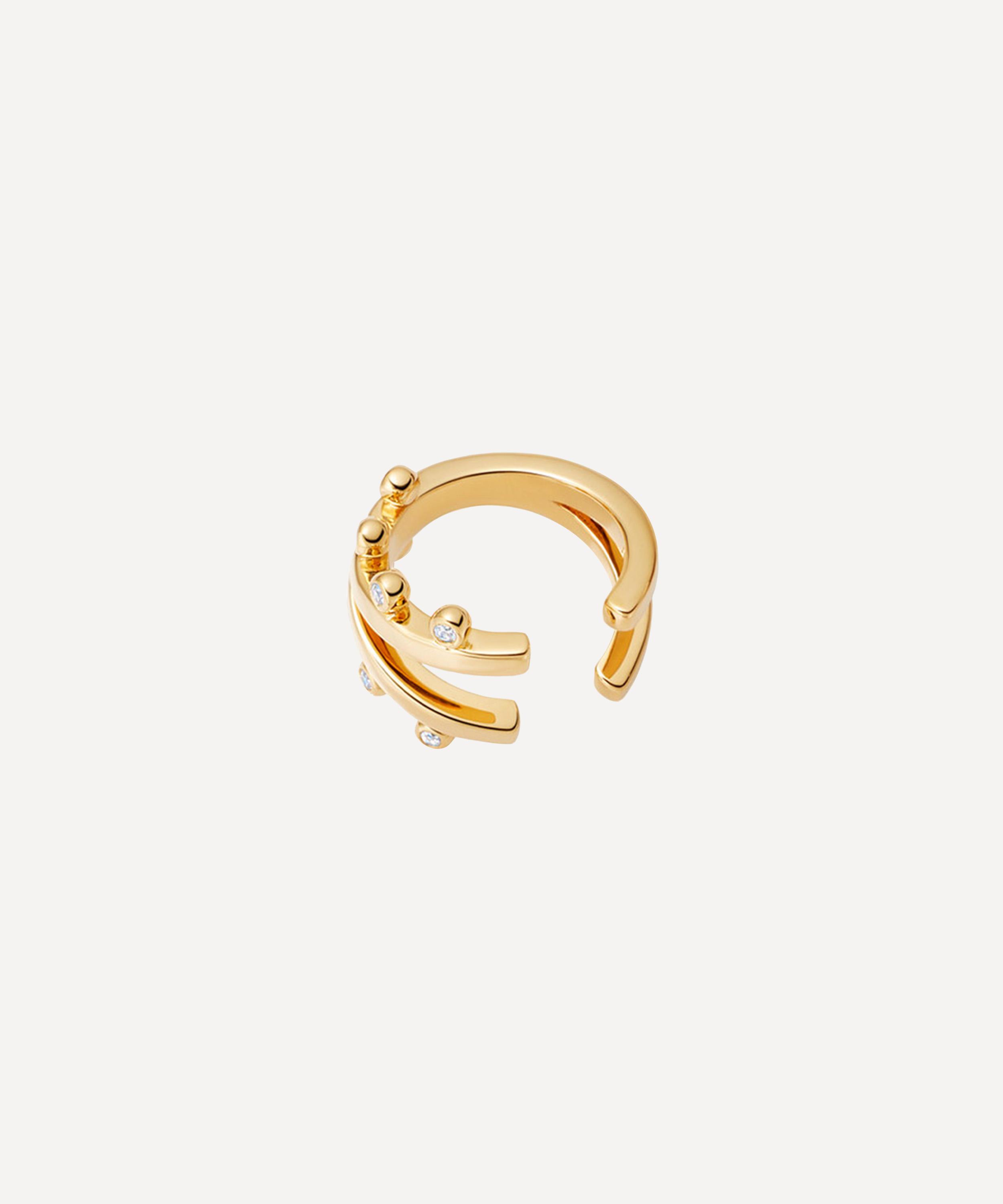 Astley Clarke - Gold Plated Vermeil Silver Solstice White Sapphire Ear Cuff image number 0