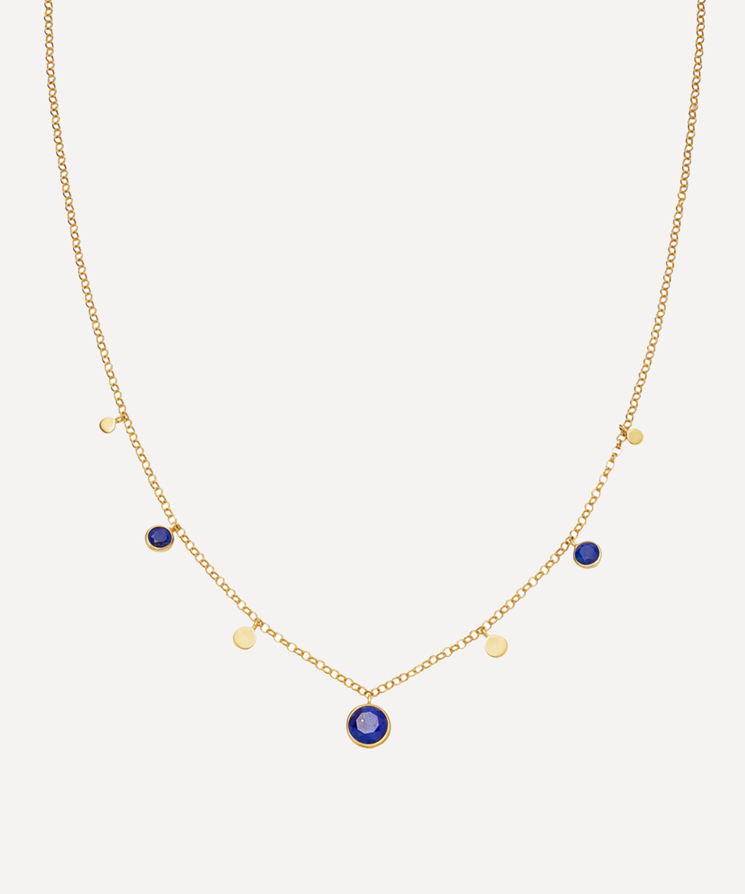 Astley Clarke - Gold Plated Vermeil Silver Stilla Droplet Lapis Lazuli Pendant Necklace image number 0