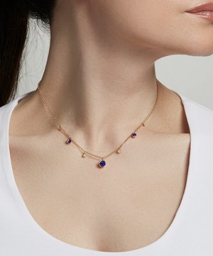Astley Clarke - Gold Plated Vermeil Silver Stilla Droplet Lapis Lazuli Pendant Necklace image number 1