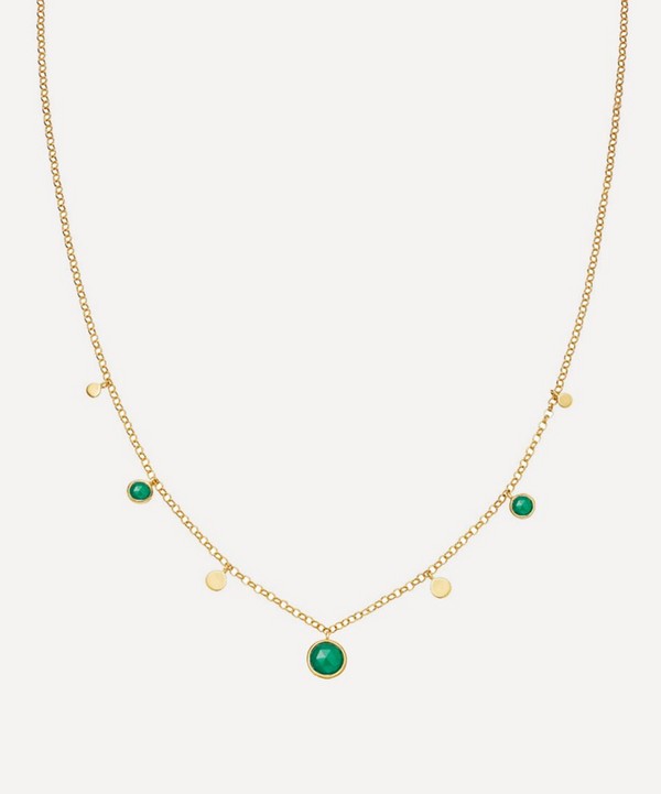 Astley Clarke - Gold Plated Vermeil Silver Stilla Droplet Green Onyx Pendant Necklace image number null