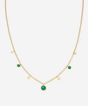 Astley Clarke - Gold Plated Vermeil Silver Stilla Droplet Green Onyx Pendant Necklace image number 0