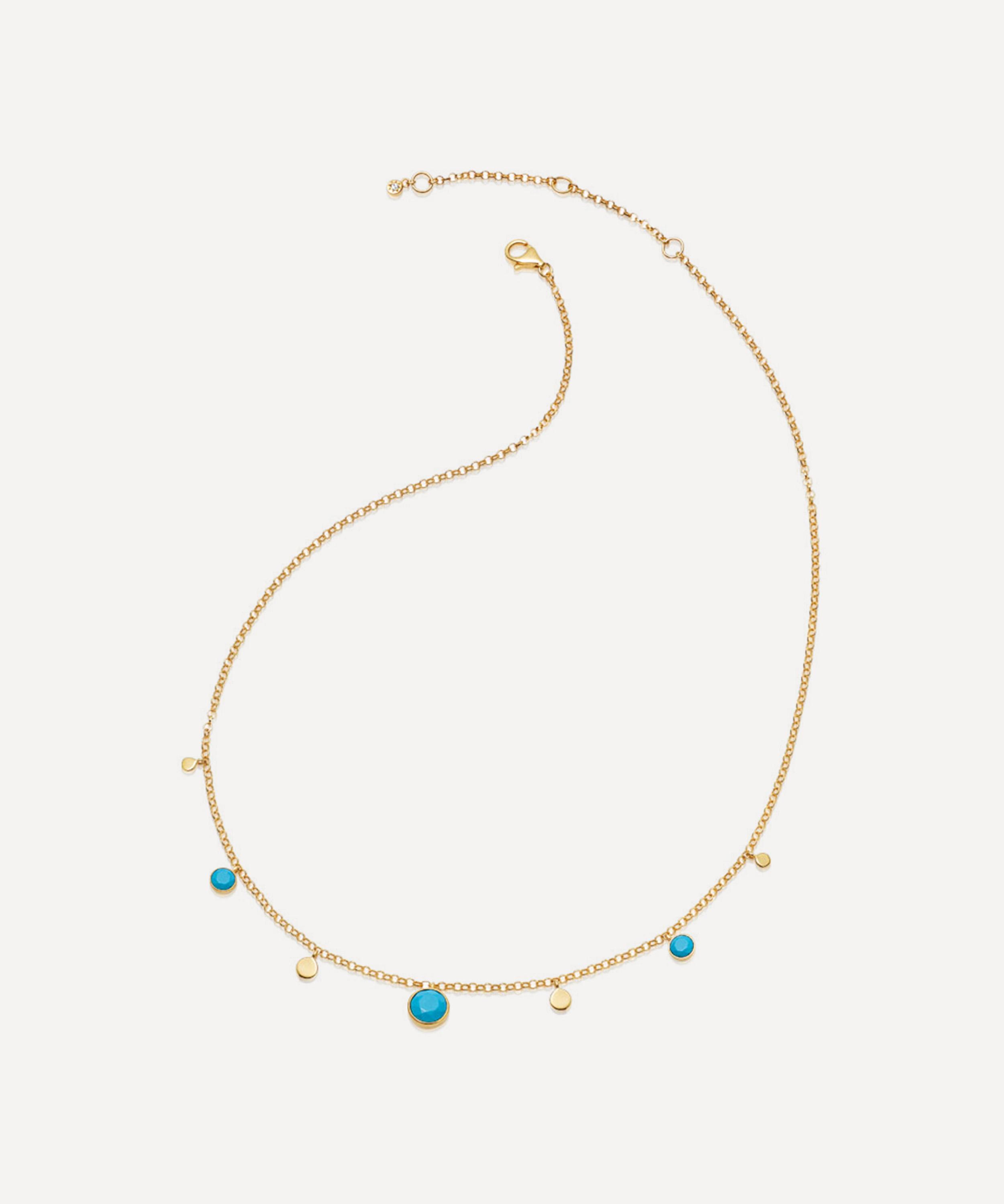 Astley Clarke - Gold Plated Vermeil Silver Stilla Droplet Turquoise Pendant Necklace image number 2