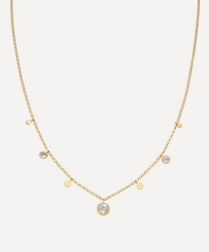 Astley Clarke - Gold Plated Vermeil Silver Stilla Droplet Rainbow Moonstone Pendant Necklace image number 0