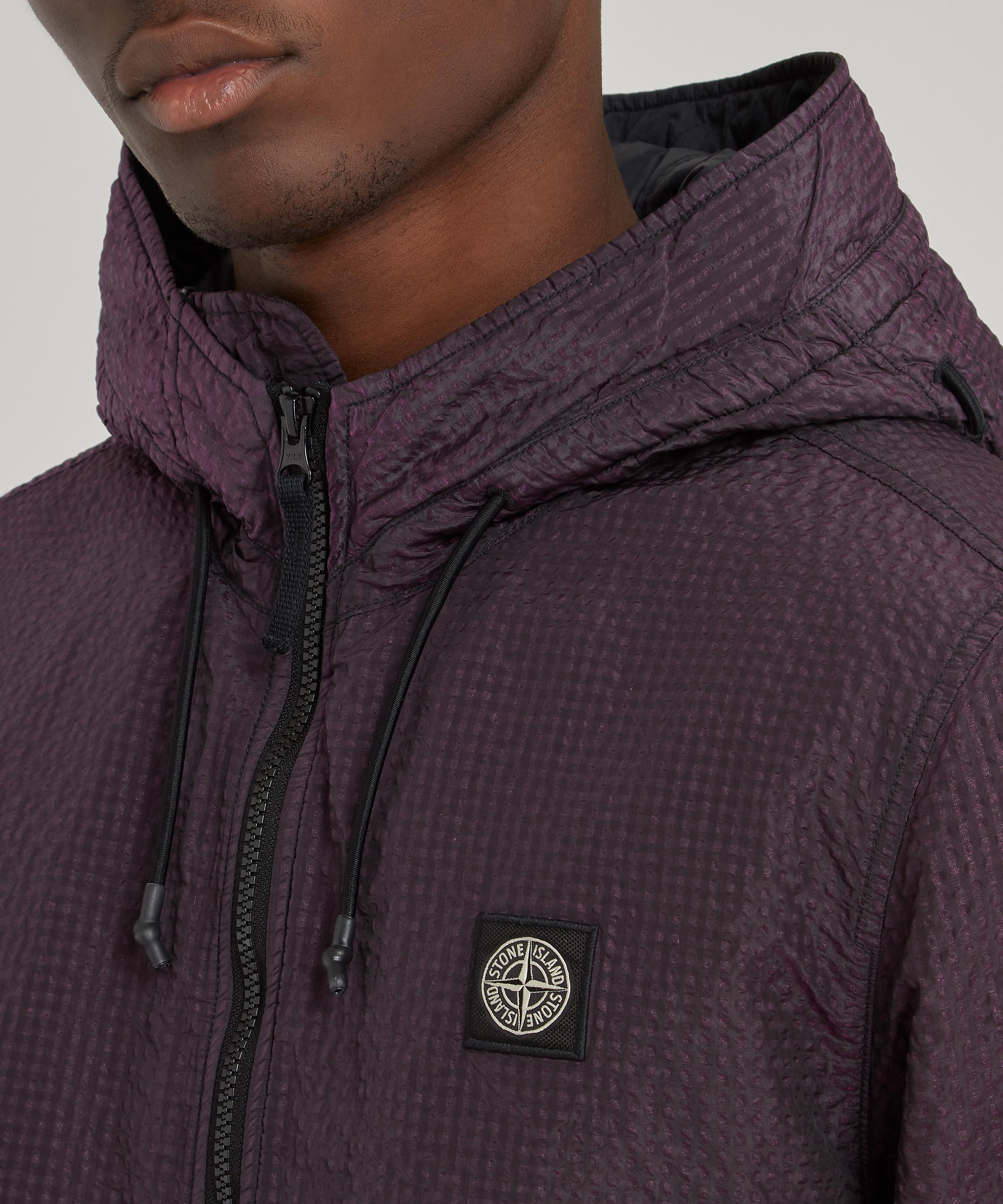 Nylon Seersucker Logo Patch Hooded Jacket Liberty