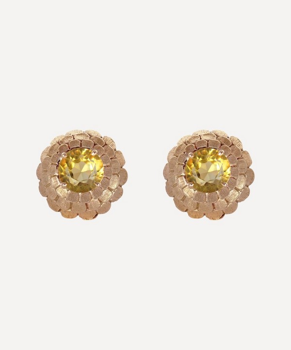 Kojis - Gold 1960s Citrine Clip-On Earrings image number null