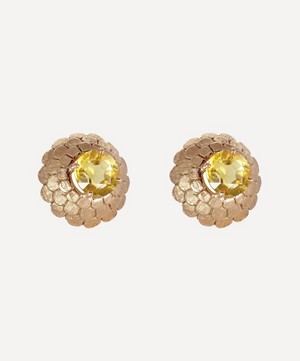 Kojis - Gold 1960s Citrine Clip-On Earrings image number 1