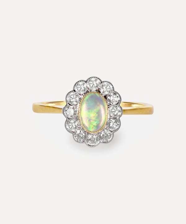 Kojis - 18ct Gold Opal and Diamond Cluster Ring image number null