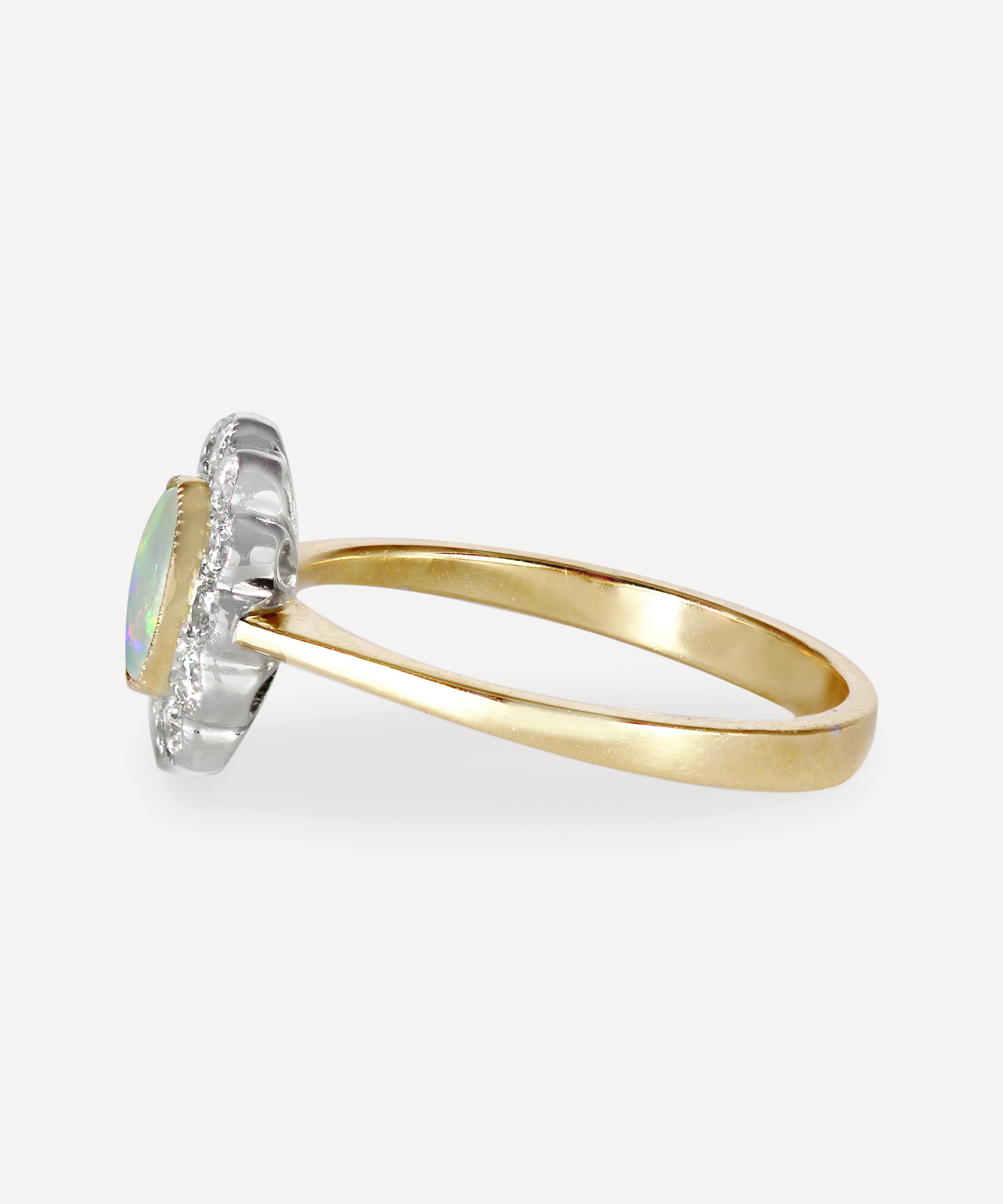 Kojis - 18ct Gold Opal and Diamond Cluster Ring image number 2