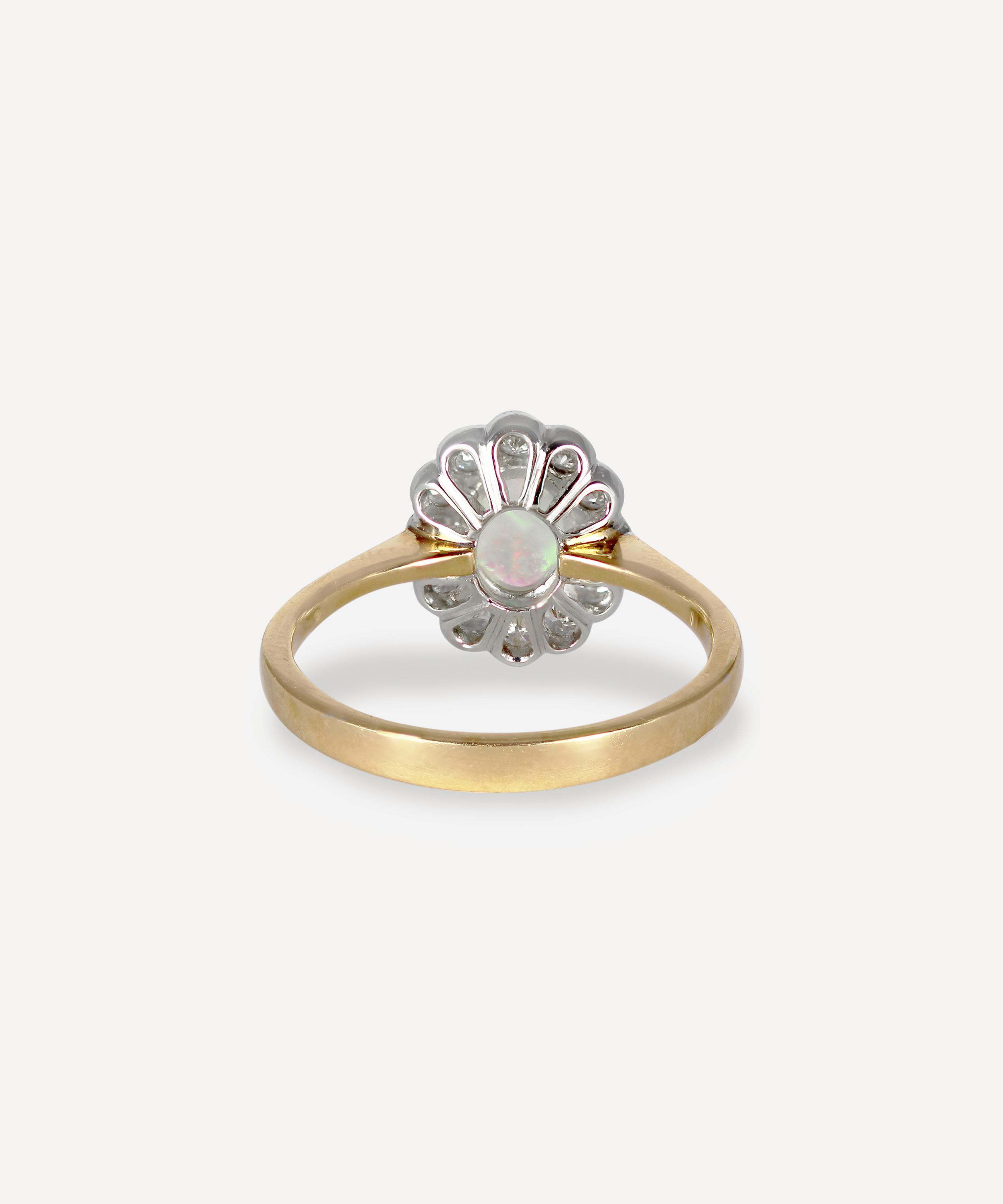 Kojis - 18ct Gold Opal and Diamond Cluster Ring image number 3