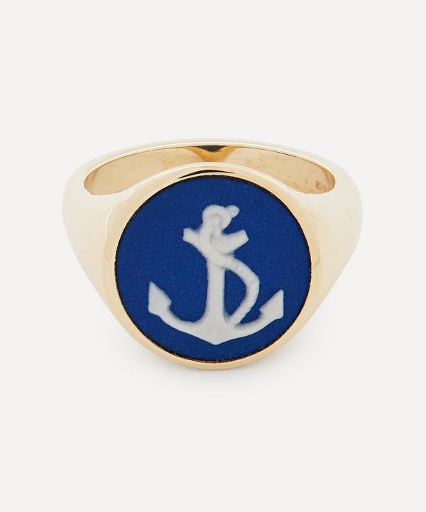 Ferian - 9ct Gold Wedgwood Anchor Round Signet Ring