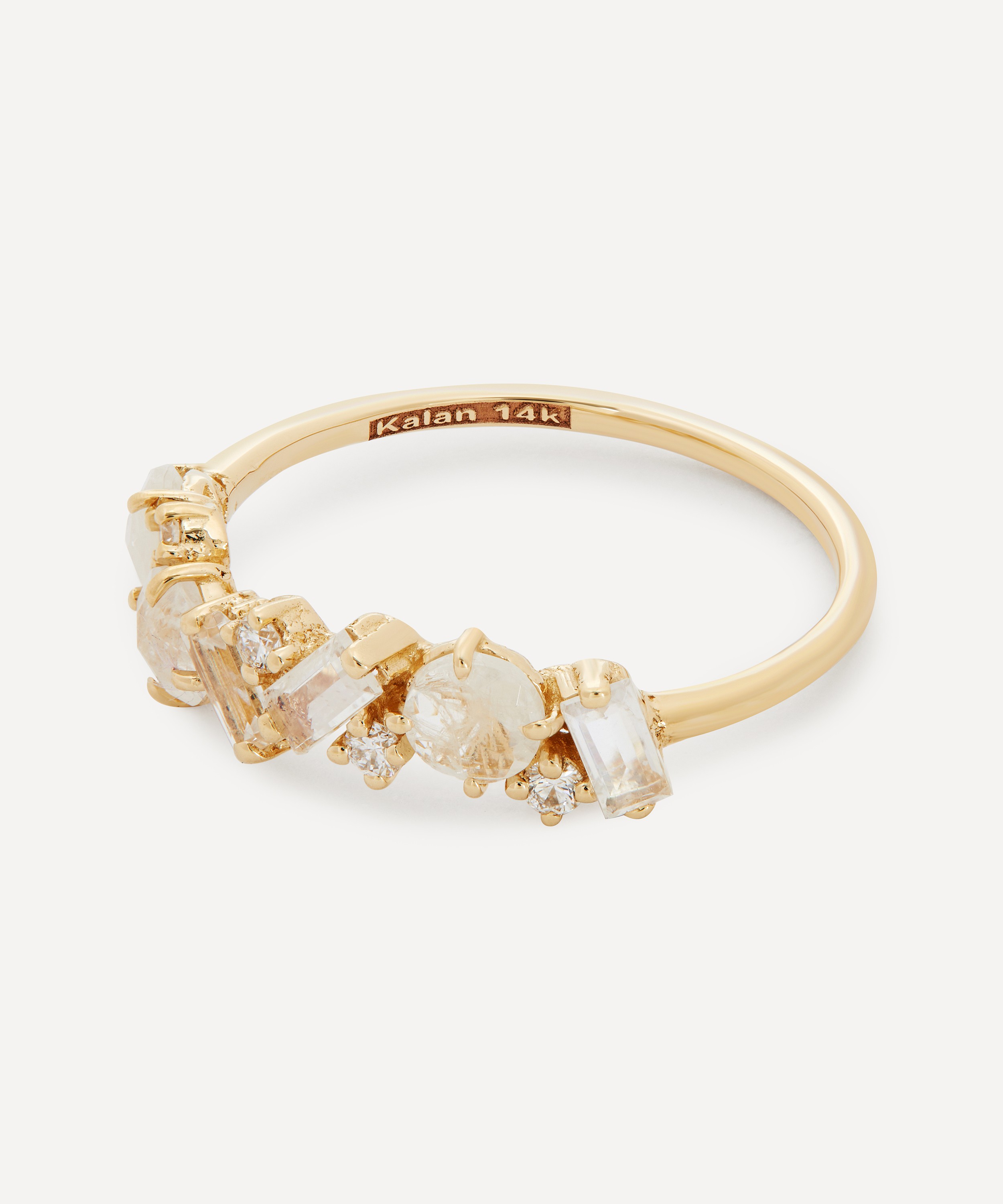 Suzanne Kalan - Gold Rainbow Moonstone and Diamond Ring image number 2