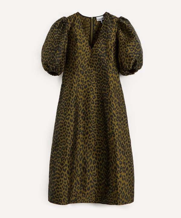 Ganni - Leopard Crispy Jacquard Midi-Dress image number 0