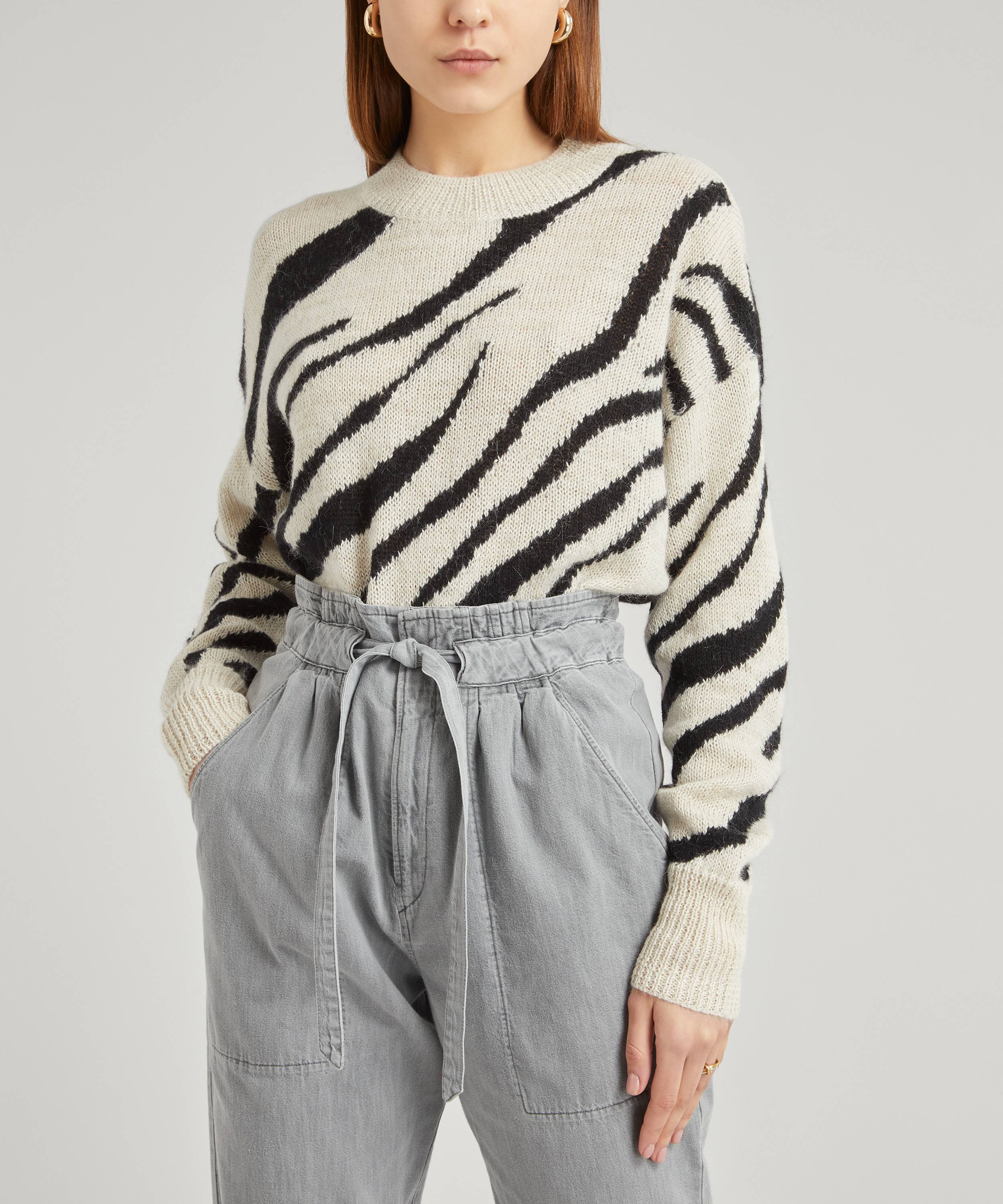 Isabel Marant Étoile Genna Zebra-Print Alpaca-Blend Sweater | Liberty