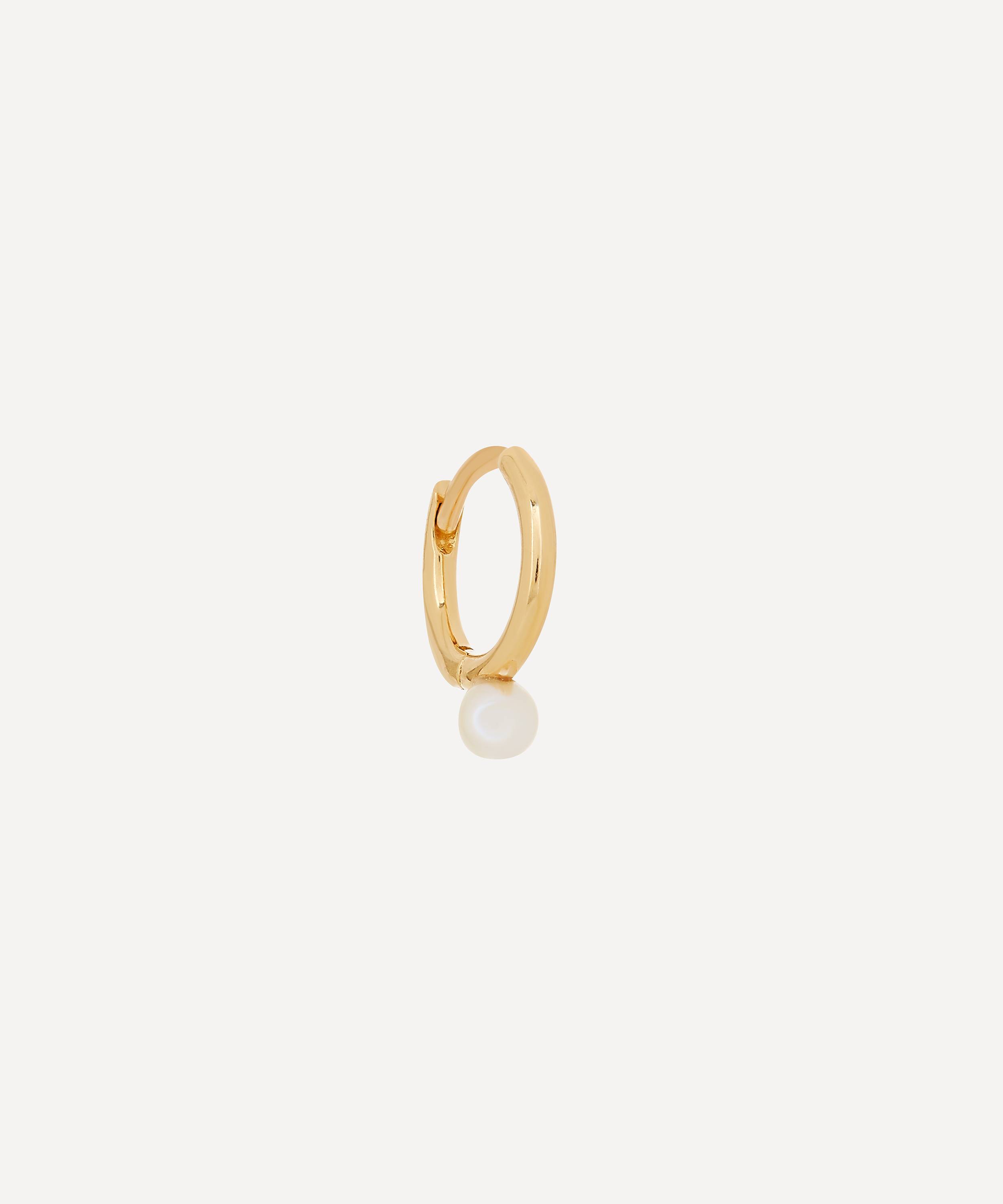 Hirotaka 18ct Gold Small Akoya Pearl Hoop Earring | Liberty