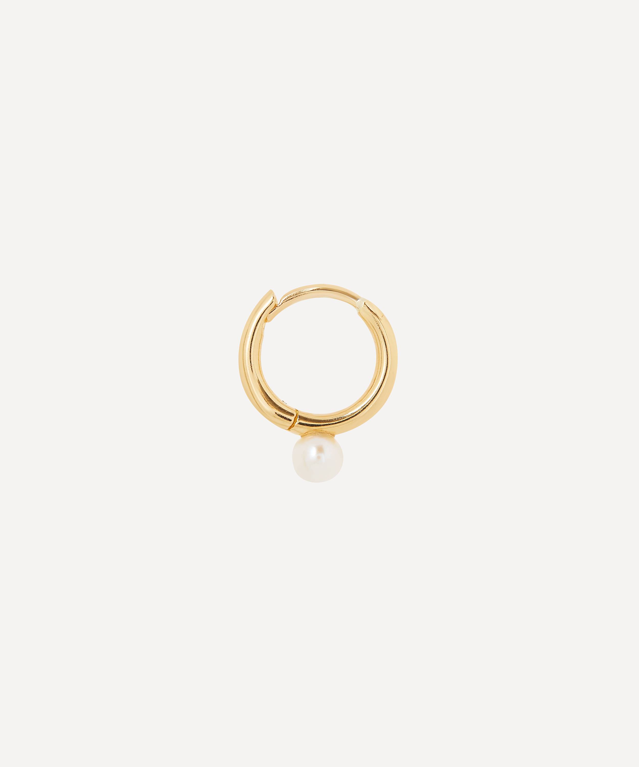 Hirotaka 18ct Gold Small Akoya Pearl Hoop Earring | Liberty