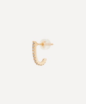 Hirotaka - 10ct Gold Small Inner Hook Diamond Earring image number 2