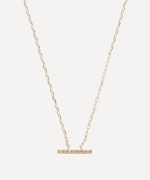 Hirotaka - 10ct Gold Trapeze Small Diamond Pendant Necklace image number 0