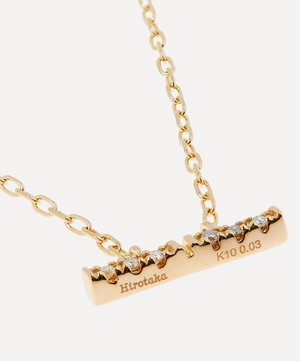 Hirotaka - 10ct Gold Trapeze Small Diamond Pendant Necklace image number 3