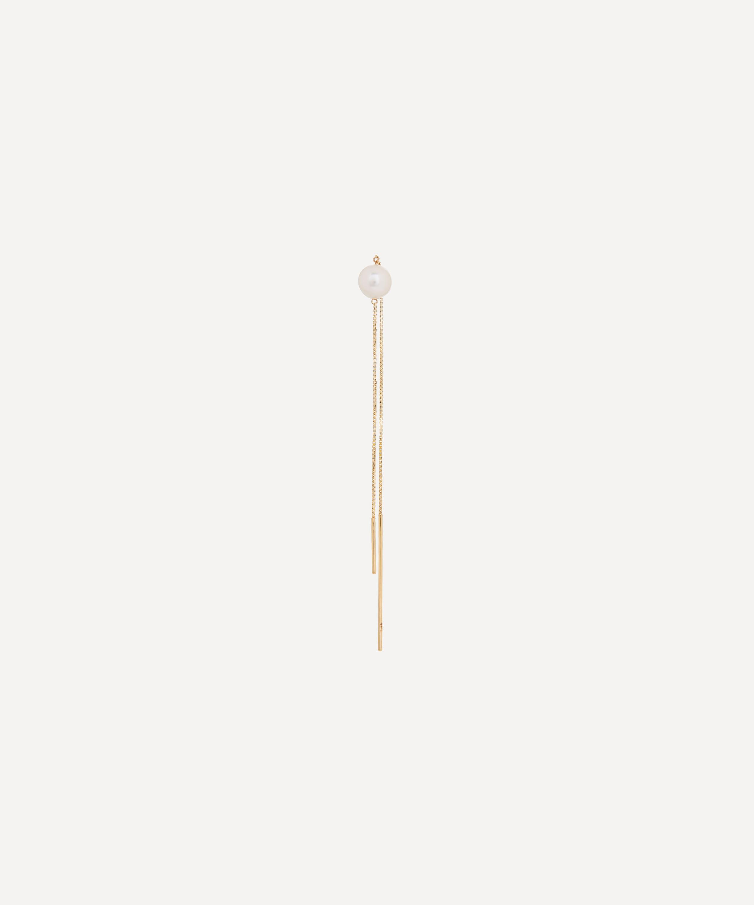 Hirotaka - 10ct Gold Akoya Pearl Chain Drop Earring image number 0