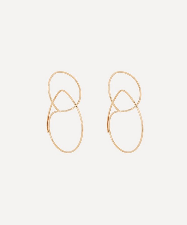 Hirotaka - 10ct Gold Small Floating Double Hoop Earrings image number null