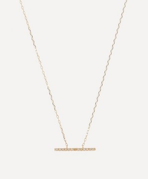 Hirotaka - 10ct Gold Trapeze Medium Diamond Pendant Necklace image number 0