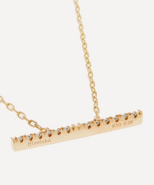 Hirotaka - 10ct Gold Trapeze Medium Diamond Pendant Necklace image number 3