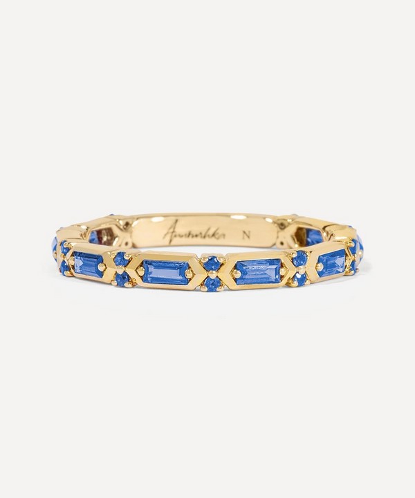 Annoushka - 18ct Gold Blue Sapphire Baguette Ring image number null
