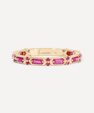 Annoushka - 18ct Gold Pink Sapphire Baguette Ring image number 0