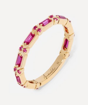 Annoushka - 18ct Gold Pink Sapphire Baguette Ring image number 2