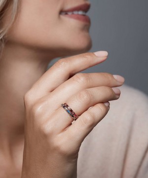 Annoushka - 18ct Gold Pink Sapphire Baguette Ring image number 3