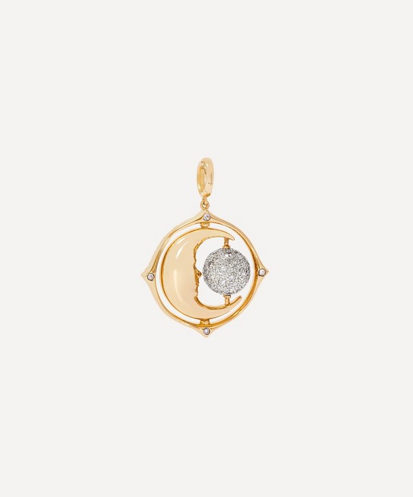 Annoushka - 18ct Gold Mythology Diamond Spinning Moon Charm image number null