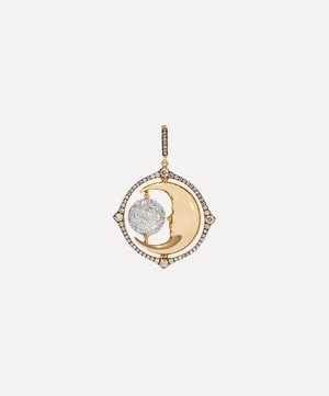 Annoushka - 18ct Gold Mythology Diamond Spinning Moon Charm image number 2