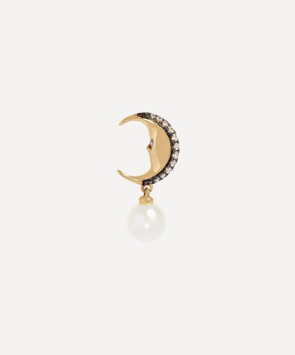 Annoushka - 18ct Gold Pearl Mythology Moon Drop Earring Left image number null